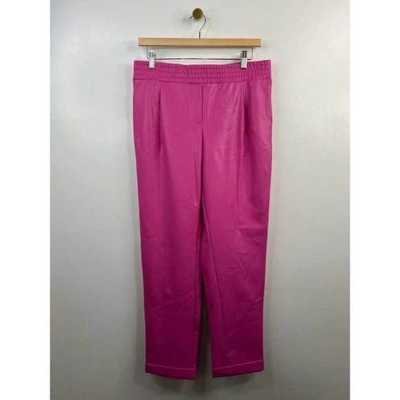 Halogen X Atlantic-Pacific Faux Leather Trousers Pink Cyclamen Size: Medium NWOT - Picture 2 of 9